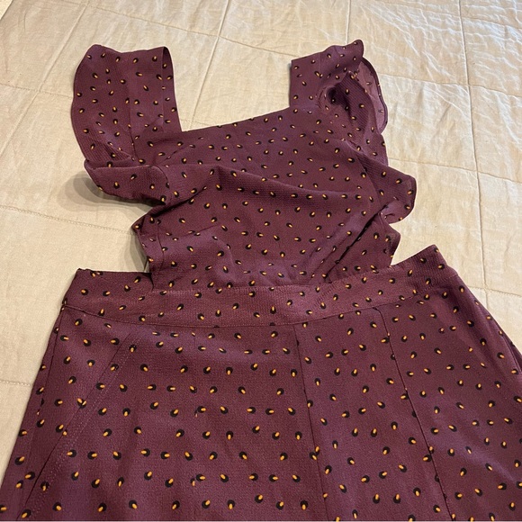 Bobeau Printed ruffle apron cropped jumpsuit - Picture 7 of 12